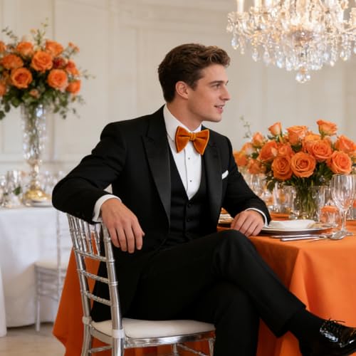 Image of Alizeal Velvet Pre-tied Adjustable Bow Tie for Men Oversize Formal Solid Tuxedo Bowtie