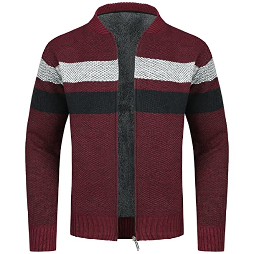 YOUTHUP Cárdigans de Hombre Invierno Casual Suéter Forro de Lana Cárdigan de Punto para Hombre