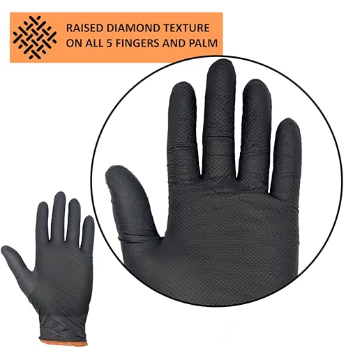Guantes desechables negros texturizados y forros térmicos para barbacoa 4