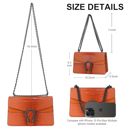 Image of Women's Crossbody Shoulder Bag Snake Print Satchel Purse Leather Chain Clutch Evening Handbag
