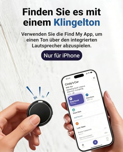 GPS Tracker Halsband für Apple iOS, AirTag Alternative für Katzen, Katzenhalsband mit Tracker Halter, kompatibel mit Apple „Wo ist?“ App, ohne ABO