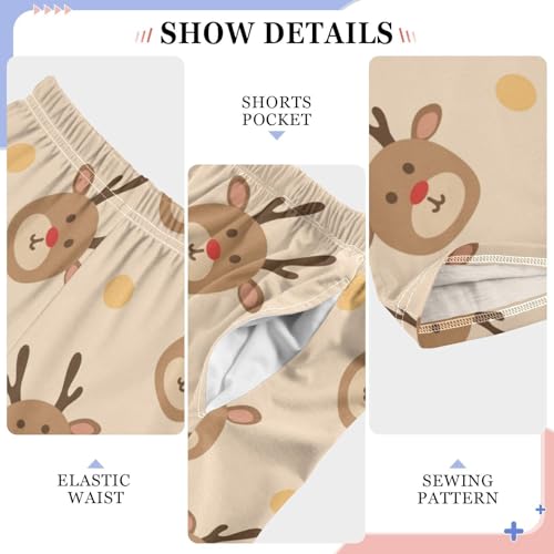 Boys' Pants Christmas Reindeer Polka Dot Long Bottoms Jogger Pants Elastic Waist Trousers with Pockets S-XL4