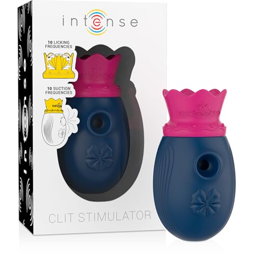 Estimulador de mujer, Succionador, succiona y lame | 10 Modos de Succión y 10 Modos de Estimulación | Silicona Suave | Recargable USB | Resistente al Agua (Azul)