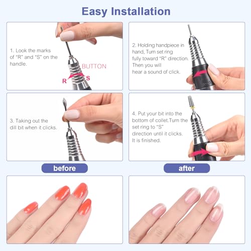 7 puntas cónicas para taladro de uñas para manicura y pedicura miniatura 5