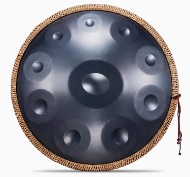 Handpan negro 10 notas escala re menor 22 pulg miniatura 3