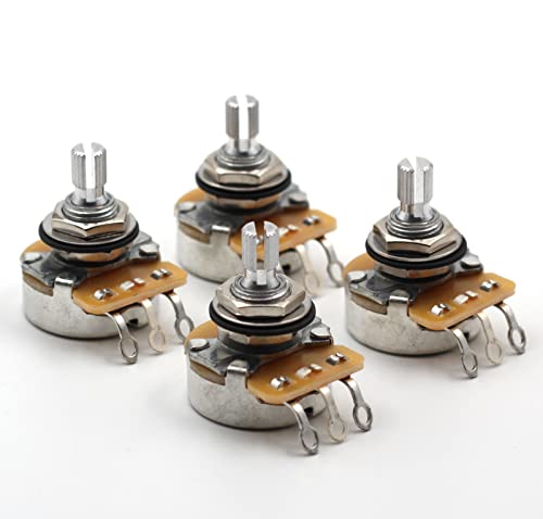 The Art of Tone Electric Guitar Parts Kit: Audio Taper CTS 500k Pot: Set of 4 (4X) Split Shaft, Replacement for Fender Potentiometer.