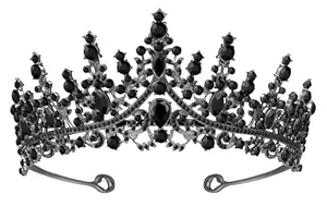 Tiara Crown for Women, Headband Hair Accessories for Birthday Wedding Party Costume Black