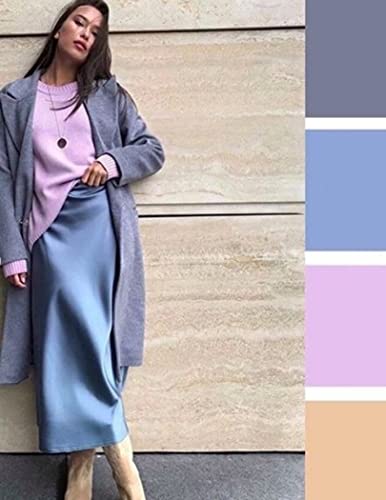Image of Zeagoo Skirts for Women High Waist Skirt Elegant Midi Skirt Satin