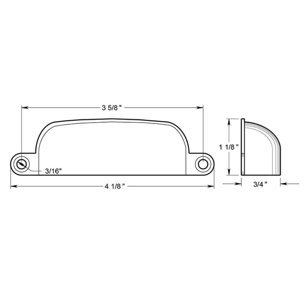 Exposed Cup/Bin Pull Finish: Painted Black