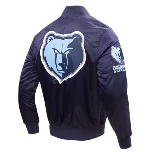 Pro Standard Mens NBA Memphis Grizzlies Classic Satin Satin Jacket Midnight Navy S - Image 6