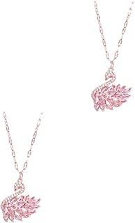 KESYOO 2pcs Gold Necklace for Women Dainty Zircon Fashion Choker Elegant Neck Chain for Girls Swan Shape