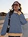 PRETTYGARDEN Womens Oversized Sweatshirt Casual Striped Color Block Long Sleeve Crewneck Pullover Tops Spring Y2k Clothes (Blue Navy, Medium)