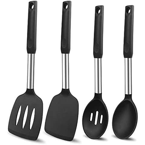 Beijiyi 4 Pack Silicone Cooking Utensils Set Cover