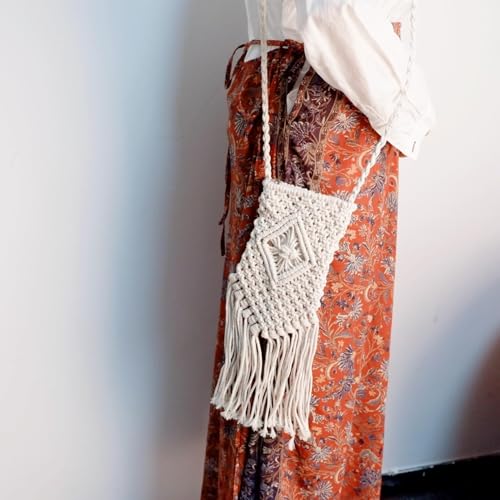 Eiyye Boho Purse Crochet Women's Crossbody Handbags Handmade Purse with Tassel, Lightweight Shoulder Bag Mini Bag4