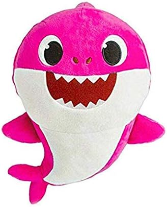 BabyShark Singing Plush - Music Sound Baby Shark Plush Doll Soft Baby Cartoon Shark Stuffed & Plush Toys Singing English Song For Kids Gift Children Girl - Pink Color