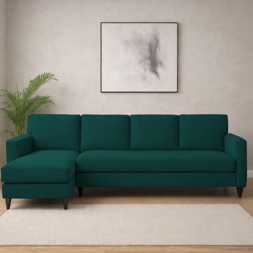 Image of Carlos LHS 4 Seater L Shape Sofa Set for Living Room & Home Office Furniture, Modern Durable Sectional Corner Sofa Couch, Premium Fabric Comfortable Seating with Strong Frame (Pine)
