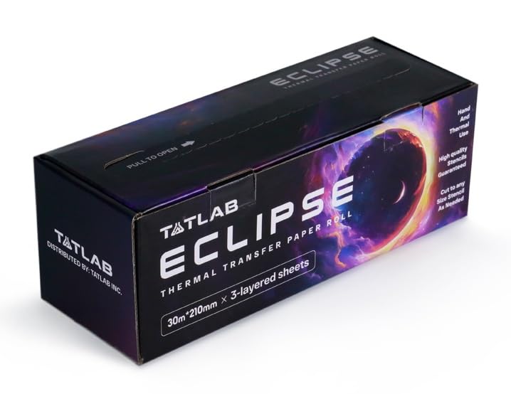 Eclipse Tattoo-Schablonenpapier – 2,5 m Rolle – dickes, langlebiges violettes Carbon für glatte Schablonenübertragungen