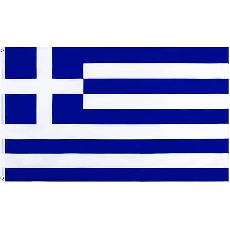 ANJOR Greece Flag 3x5 Foot with Brass Grommets