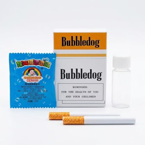 Bubble Cigarette Pack Toy - Realistic Cigarette Bubble Blower with Solution, Novelty Puffs Maker that Blow Bubbles for Parties, Creative Style Blowing Gag Gift
