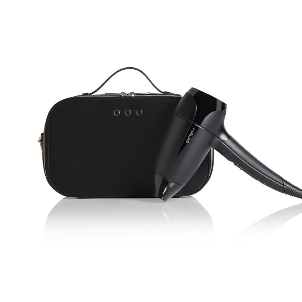 ghd flight+ - Secador de pelo de viaje potente, premium, plegable y portátil con lujoso estuche de transporte, voltaje dual