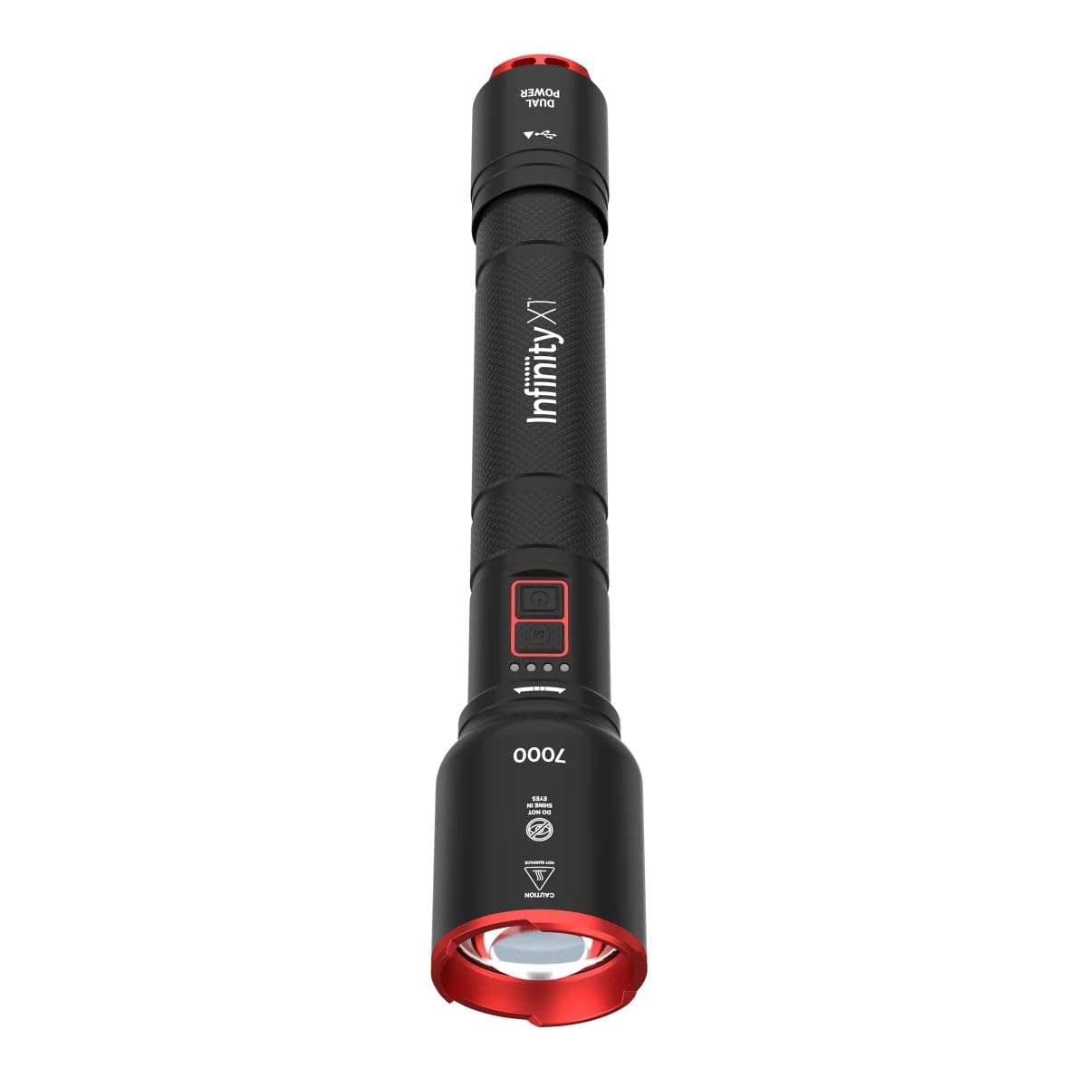 Photo 1 of ***STOCK PHOTO FOR REFERENCE ONLY***7000 Lumen Rechargeable Flashlight Dual Power with USB Ports Adjustable Beam Focus AA Battery Option Aluminum Body 3 Modes for Home Camping Work