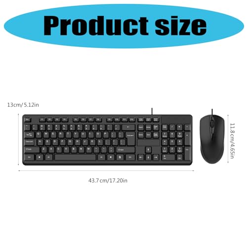 Ensemble clavier et souris filaire USB avec pavé numérique pour PC portable