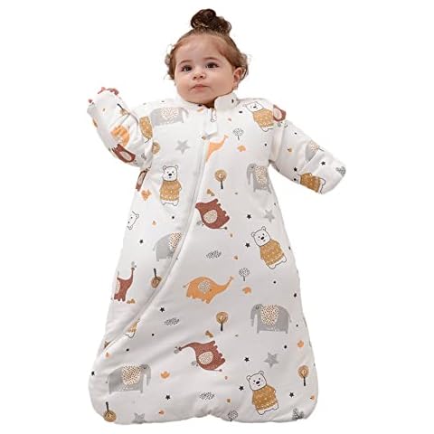 XIFAMNIY Tog 2.5 Winter Baby Sleep Sack Toddler Sleeping Bag Detachable Long Sleeve Swaddle Wearable Blanket 0-5T Cover