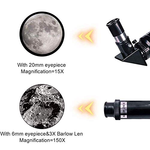 Telescopio refractor astronómico 70mm con trípode y soporte para celular miniatura 7