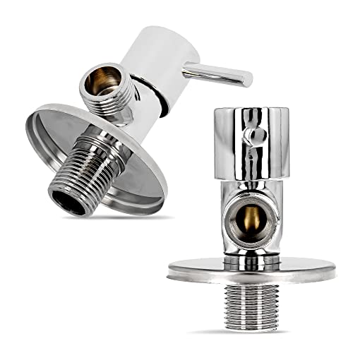 Válvula de Ángulo Cierre Cabezal Cerámico 1/2'' x 1/2'' | Maneta Reguladora Latón Cromado