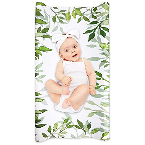 Diaper Changing Pad Cover, Soft Breathable Fabric Baby Stretchy Changing Table Pad Cover, Jersey Knit Changing Table Sheets For Boys And Girls, Leaves #TOP15