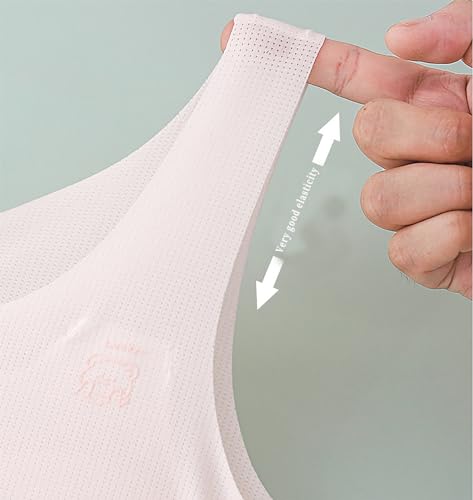 Generic 4 Pieces Popular Girls Sports Racerback ，Thin Style Girls and Teenagers Bras（White, Blue, Light Purple, Skin Tone）3