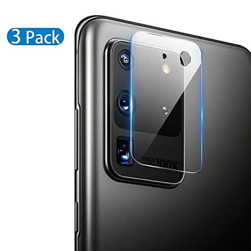 QULLOO Cámara Trasera Lente para Samsung Galaxy S20 Ultra, Protector Cámara [Alta definición] Cristal Templado para Samsung Galaxy S20 Ultra 5G Smartphone - 3 Piezas