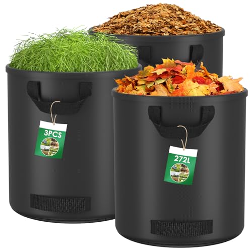 Pfloge® 3X 272L Gartenabfallsack, Gartensack mit 4 Griffe, Selbststehend, Wasserdicht, Laubsack Haltbar Korrosionsbeständig für Gartenabfälle und Grünschnitt, Schwarz Pfloge® 3X 272L Gartenabfallsack, Gartensack mit 4 Griffe, Selbststehend, Wasserdicht, Laubsack Haltbar Korrosionsbeständig für Gartenabfälle und Grünschnitt, Schwarz