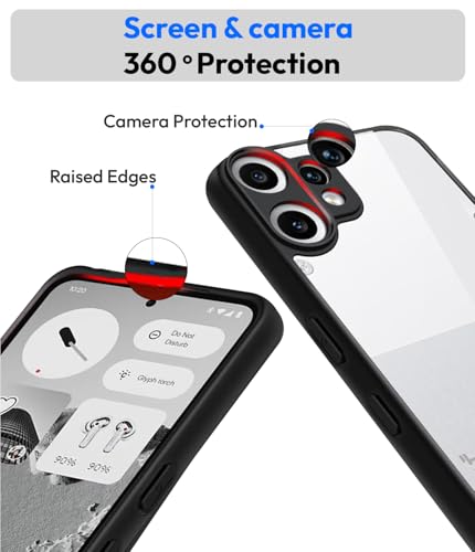 Image of KAPAVER Essential Back Cover Case Compatible with CMF Phone 2 Pro - Black (PC+TPU) (CMF Phone 2 Pro - Black)