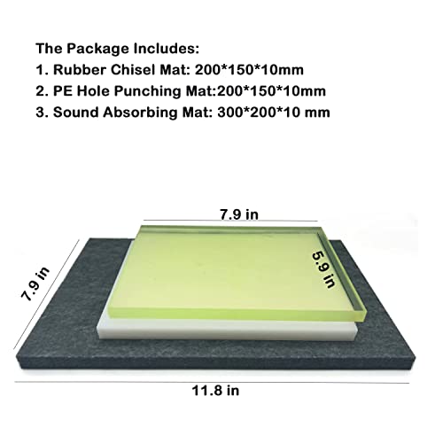 Leder-Stanzmatte und schallabsorbierendes Pad, 3 Stück (mittlere Version)