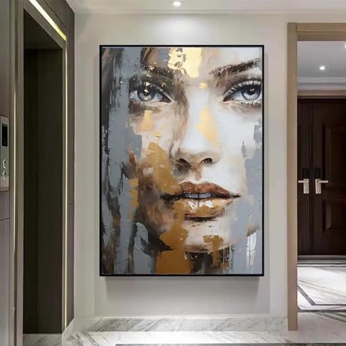 Peinture texturée noir et blanc La Belle au bois dormant art mural salon toile 70x100cm sans cadre
