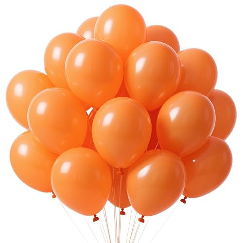 UDRKFOPK Ballons Orange, 100 Pcs 10 Pouces, Ballon de Baudruche en Latex, Orange Ballon Fête pour Fête à Thème Filles Anniversaire Baby Shower Mariage...