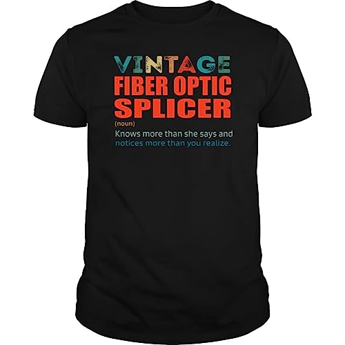 Vintage Fiber Optic Splicer Knows More Than Job Title - Unisex Tee Black