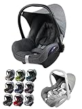 Bambiniwelt - Funda de repuesto compatible con Maxi-Cosi CabrioFix para portabebés, juego completo de 6 piezas (gris jaspeado y gris oscuro)