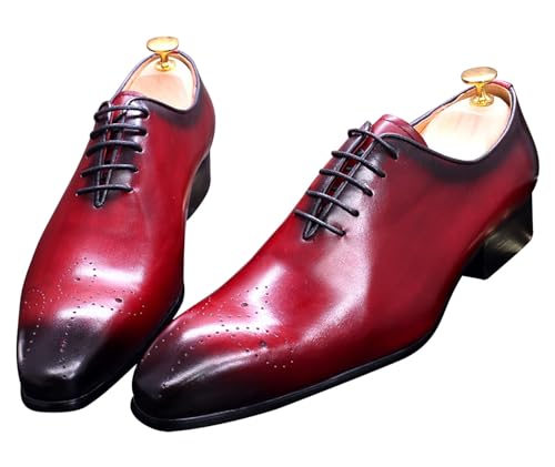 Image of Santimon Mens Oxfords Formal Dress Genuine Leather Handmade Derby Casual Brogues Oxfords Tuxedo Fashion Walking Shoes for Men