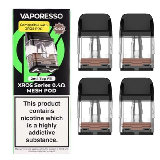 Vaporesso Xros Pods (0.4) - 4 Pack Available in 0.4,0.6,0.8,1.0,1.2Ω Compatible With Vaporesso Xros Range Only - No Nicotine (0.4)