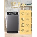 17.7 lbs Full-Automatic Washing Machine with LED Display, Portable Compact Laundry Washer with Drain Pump, 10 Wash Programs 8 Water Levels, Grey - Image 4