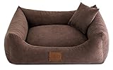Leo4dog. Sofa Sun. 6 Größen, 4 Farben. Hundebett, Hundekissen, Hundesofa,Hundekorb. (80x60, Braun)