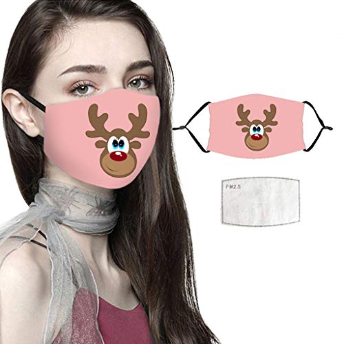 Preisvergleich Produktbild Resplend Weihnachten Mundschutz Bandana für Erwachsene und Kinder, Waschbar und Wiederverwendbar,Baumwolle Staubdicht Stoff Atmungsaktiv,Gesichtsschutz Halstuch mit Filter