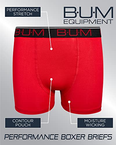 B.u.m. Equipment Boys’ Underwear – 6 Pack Performance Boxer Briefs (Size: 8-18), Size 8-10, Black/Red/Multi #TOP1