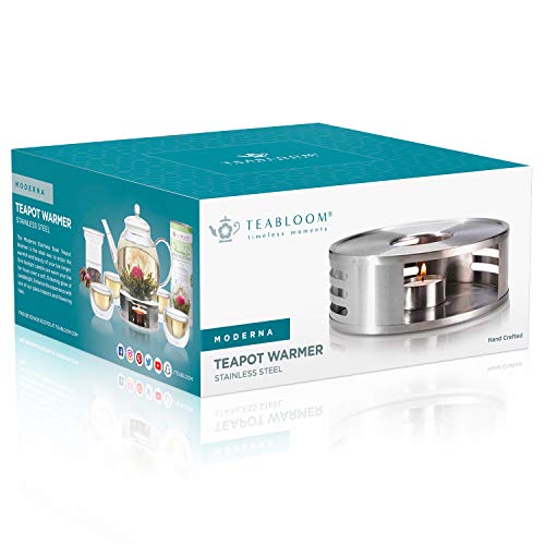 Teabloom Modern Tea Trivet/Tea Warmer - Stainless Steel Trivet And Teapot Warmer With Tea Light Candle thumb #2