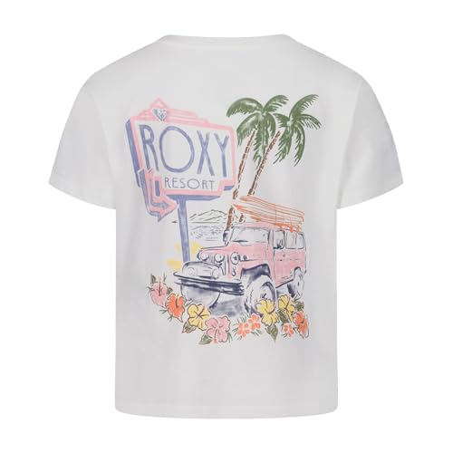 Image of Roxy Girls' Short Sleeve Boyfriend Fit Logo Tee, Crew Neck Graphic T-Shirt, Soft & Comfortable