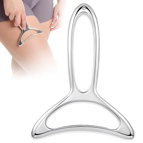 lifechill Lymphatic Drainage Massager & Anti Cellulite Massage Tools for Body Sculpting, Metal Gua Sha & Muscle Scraper Tool Pain Relief Deep Tissue, Gifts for Women, Silver (M)