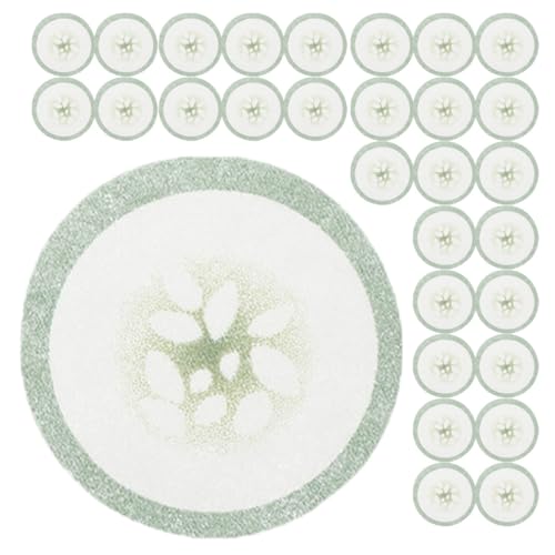 SOESFOUFU 200pcs Non-woven Cucumber Print Eye Pads for Women Breathable Eye Care Pads for Skincare Gentle Hydrating Covers for Facial Use Suitable for All Skin Types