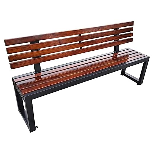 Utomhusbänk Uteplatsbänk, Möbler för verandan, Utomhusterrass Trädgårdsbänk Parkbänk, 2-3-sits Solid Wood-sits Innergårdsstöd, väderbeständig veranda Chai (59")